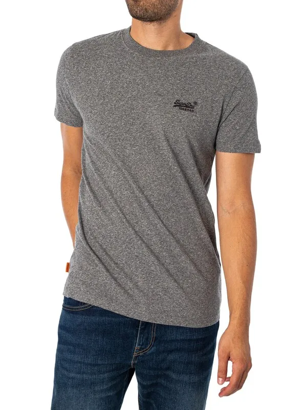 Superdry Essential Logo EMB T-Shirt - Volcanic Black Grit