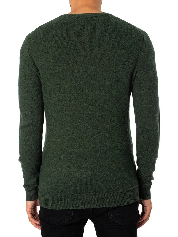 Superdry Essential Slim Crew Knit - Surplus Goods Olive