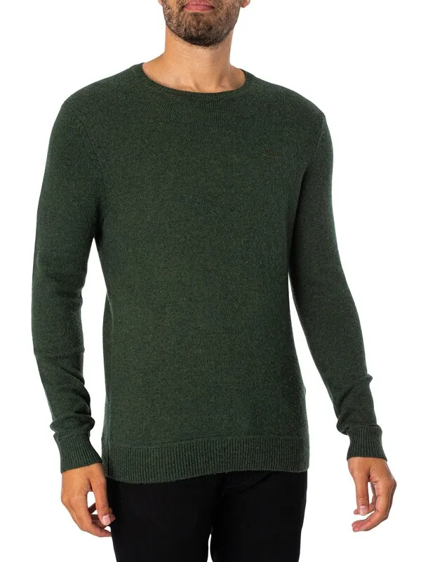 Superdry Essential Slim Crew Knit - Surplus Goods Olive