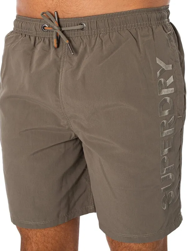 Superdry Premium EMB 17 Swim Shorts - Light Khaki Green