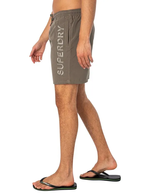 Superdry Premium EMB 17 Swim Shorts - Light Khaki Green