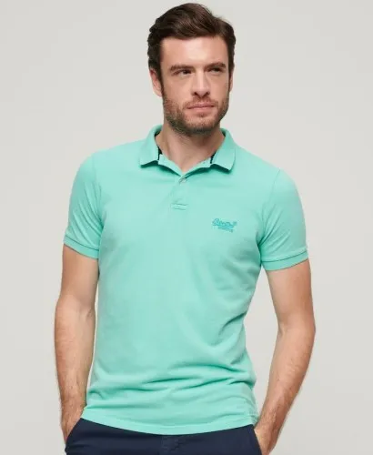 Superdry Venitage Destroy Polo Shirt Aruba Aqua