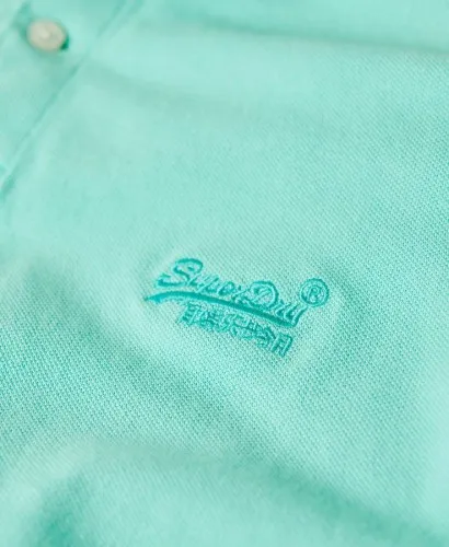 Superdry Venitage Destroy Polo Shirt Aruba Aqua