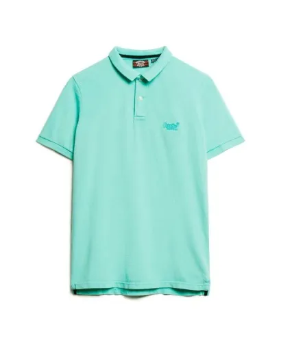 Superdry Venitage Destroy Polo Shirt Aruba Aqua