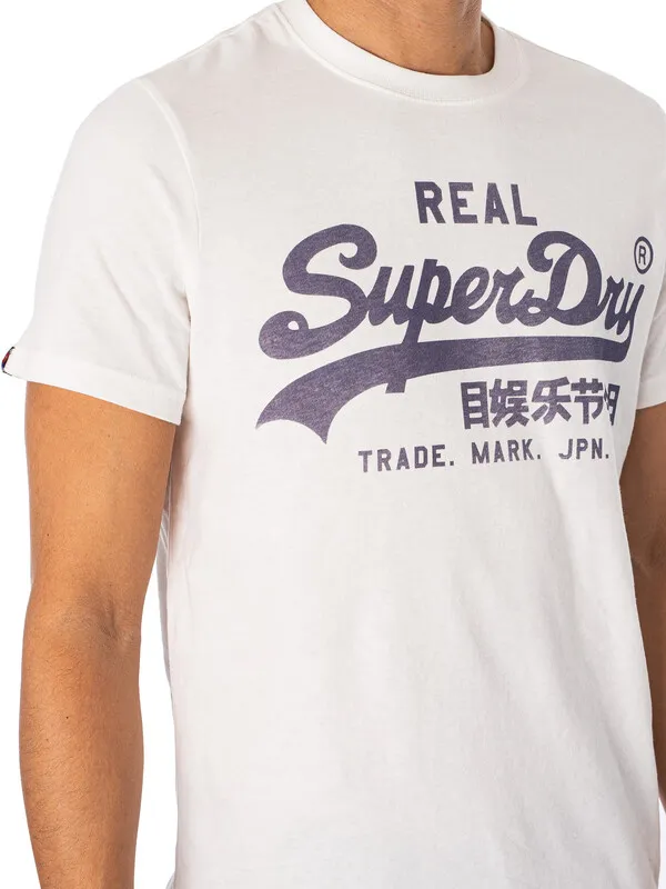 Superdry Vintage Logo T-Shirt - Ecru