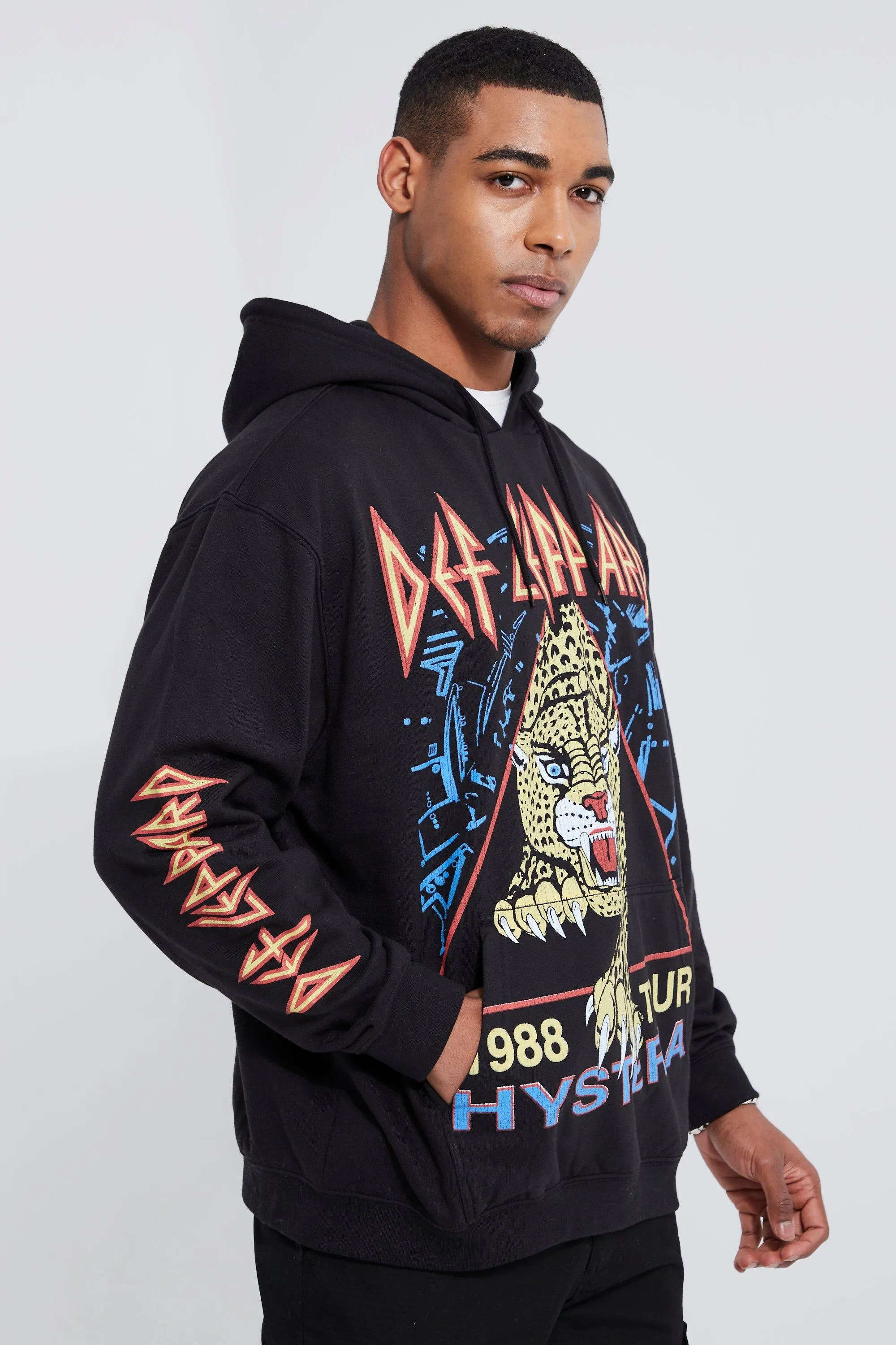 Tall Def Leppard License Hoodie | boohooMAN UK