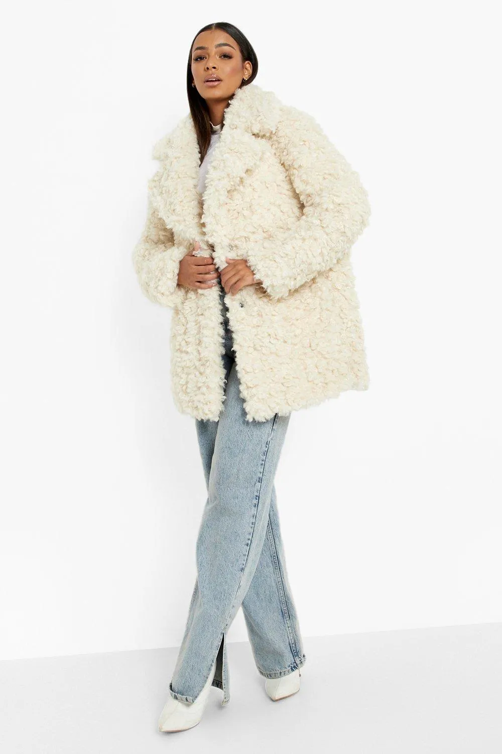 Teddy Faux Fur Collared Coat