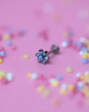 Titanium Internal Thread Opal Flower Labret Bar