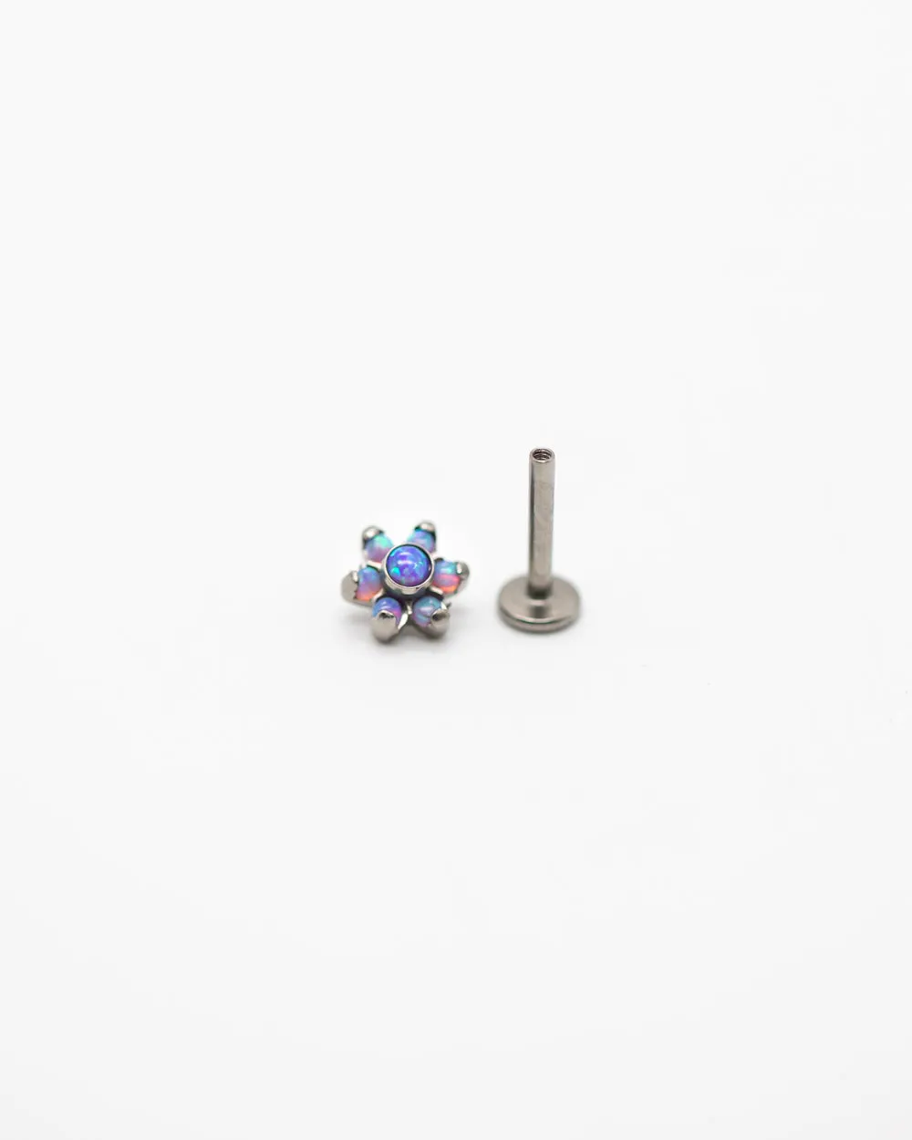 Titanium Internal Thread Opal Flower Labret Bar