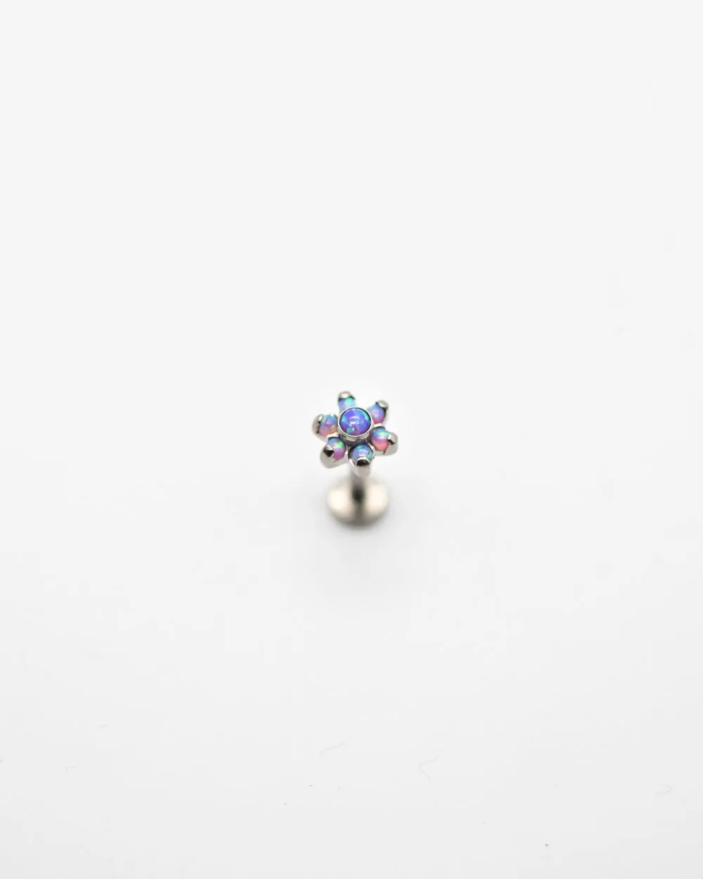 Titanium Internal Thread Opal Flower Labret Bar