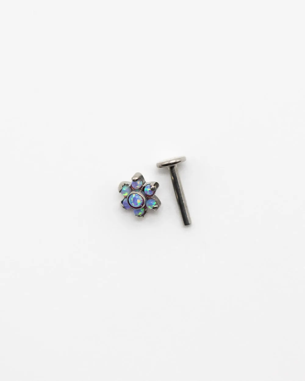 Titanium Internal Thread Opal Flower Labret Bar