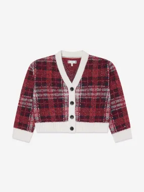 Tommy Hilfiger Girls Tartan Cardigan in Red