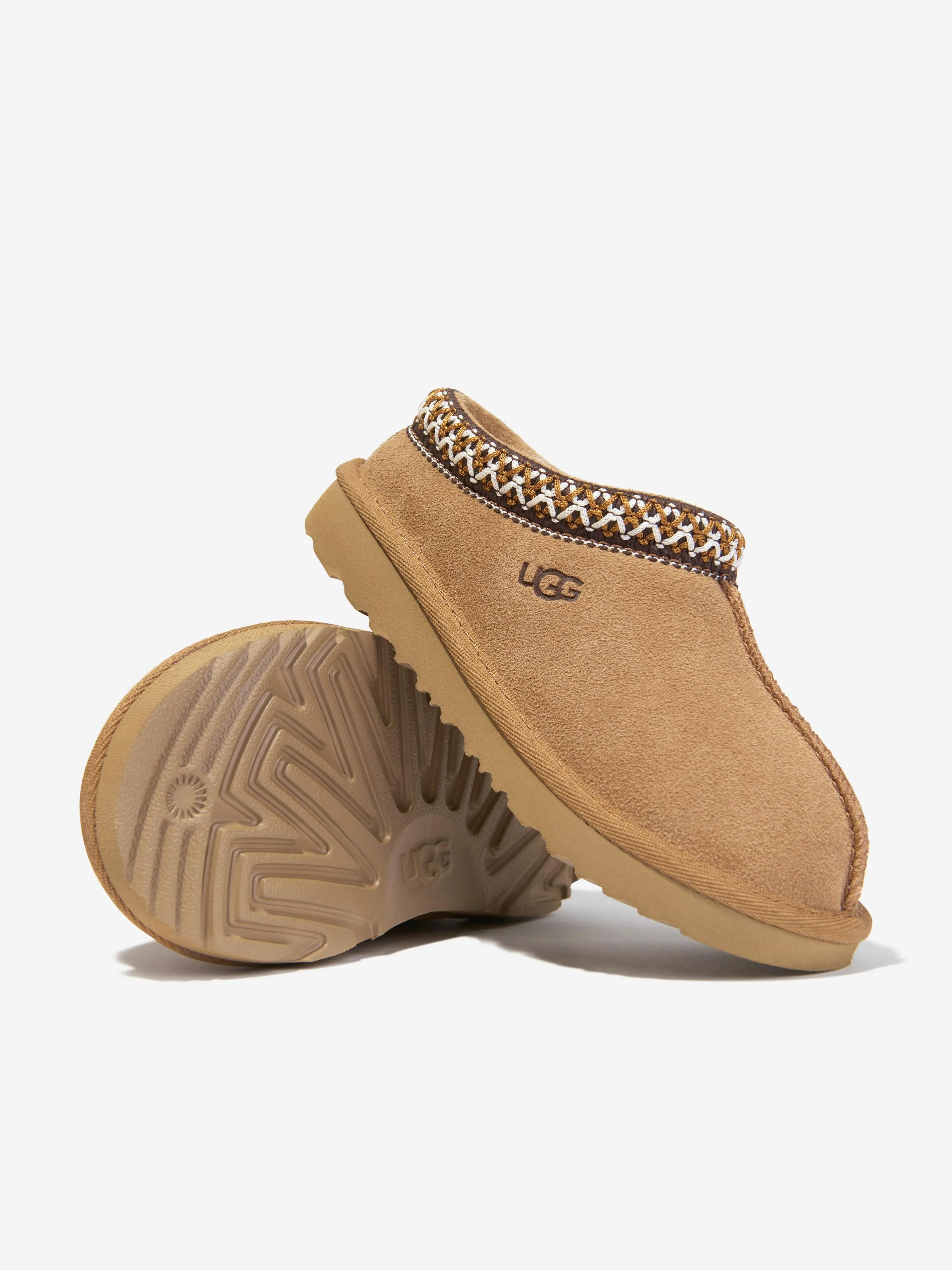 UGG Kids Suede Tasman II Slippers in Chestnut