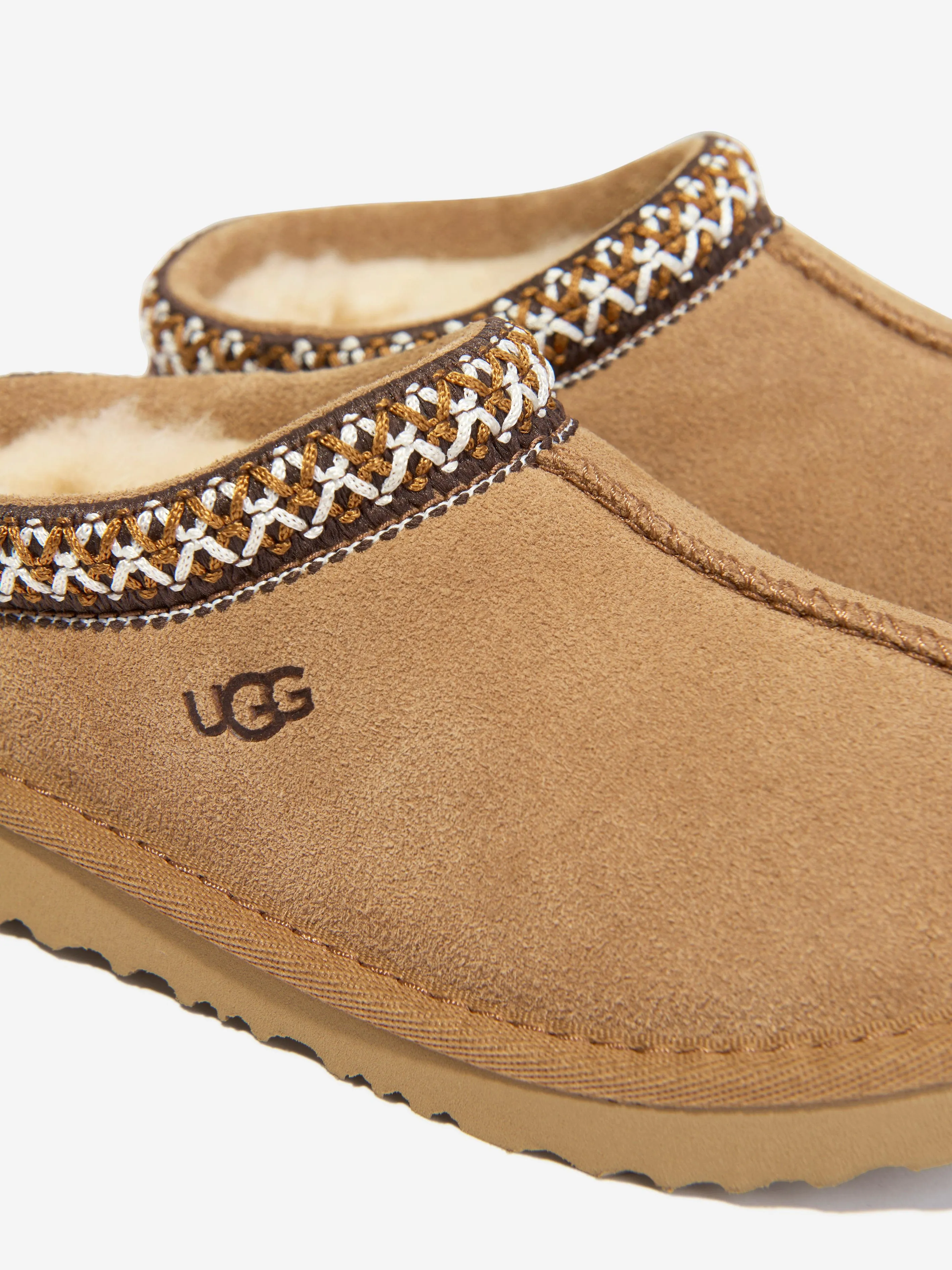 UGG Kids Suede Tasman II Slippers in Chestnut