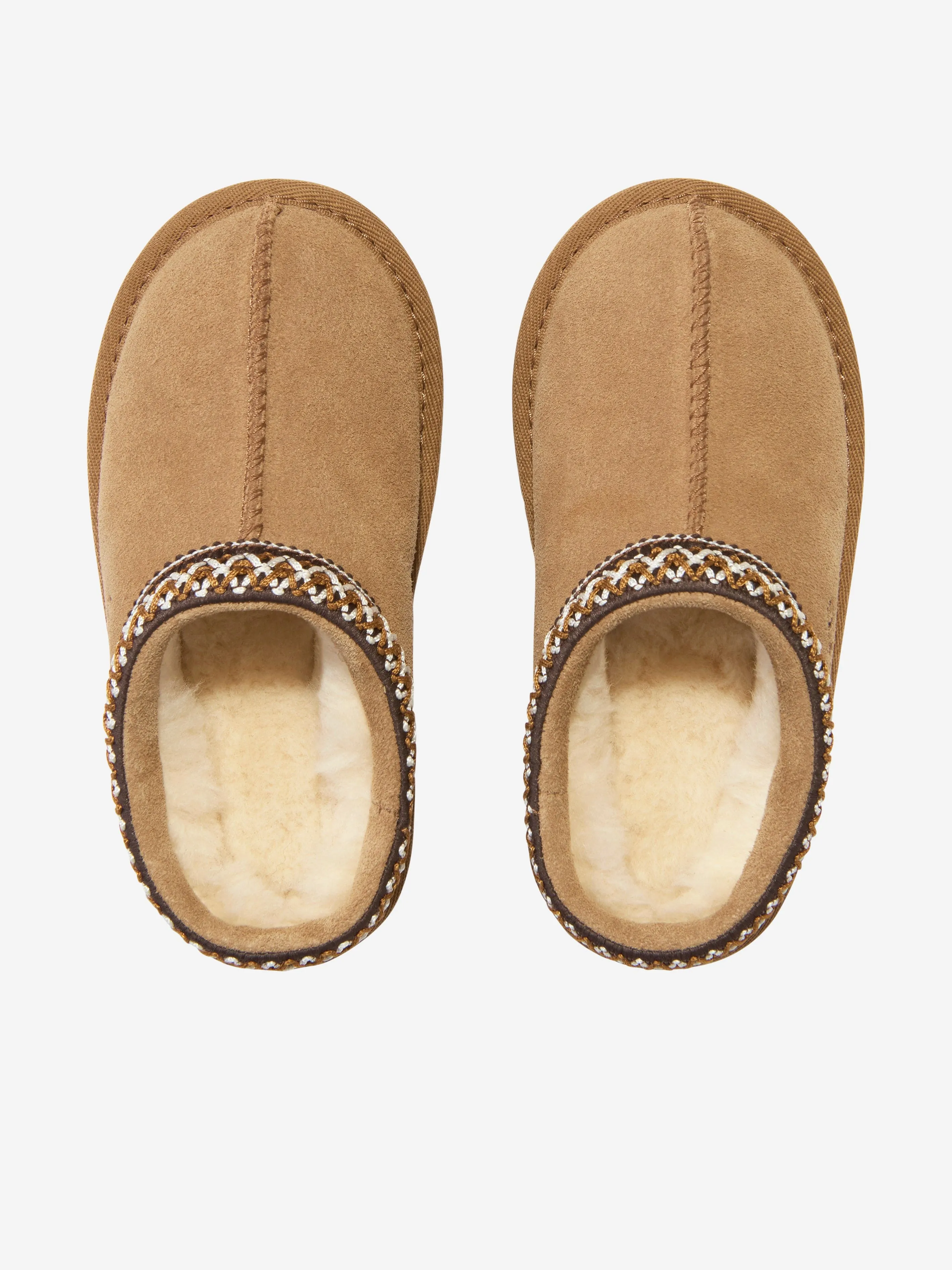 UGG Kids Suede Tasman II Slippers in Chestnut