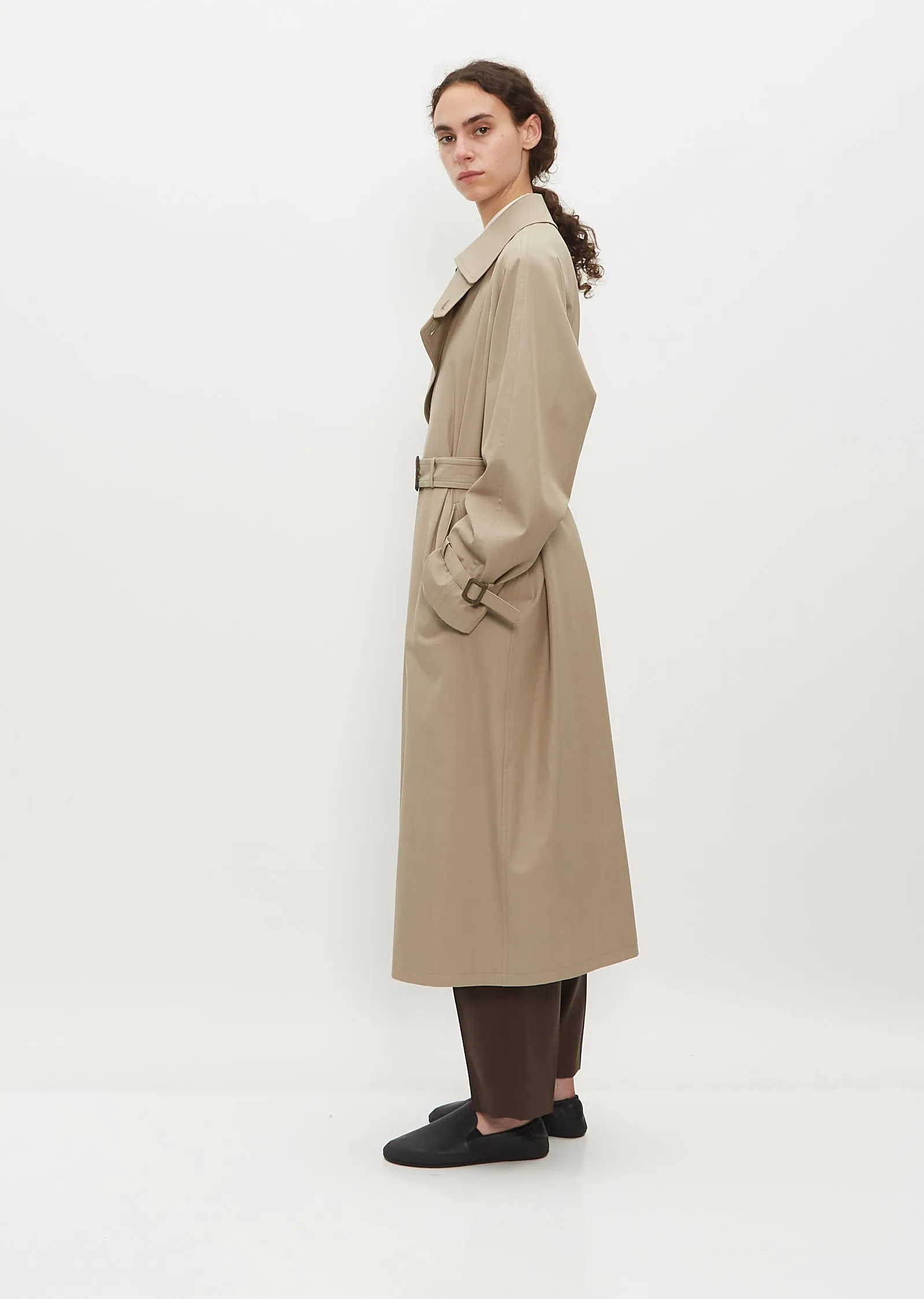 Washed Finx Chambray Trench Coat