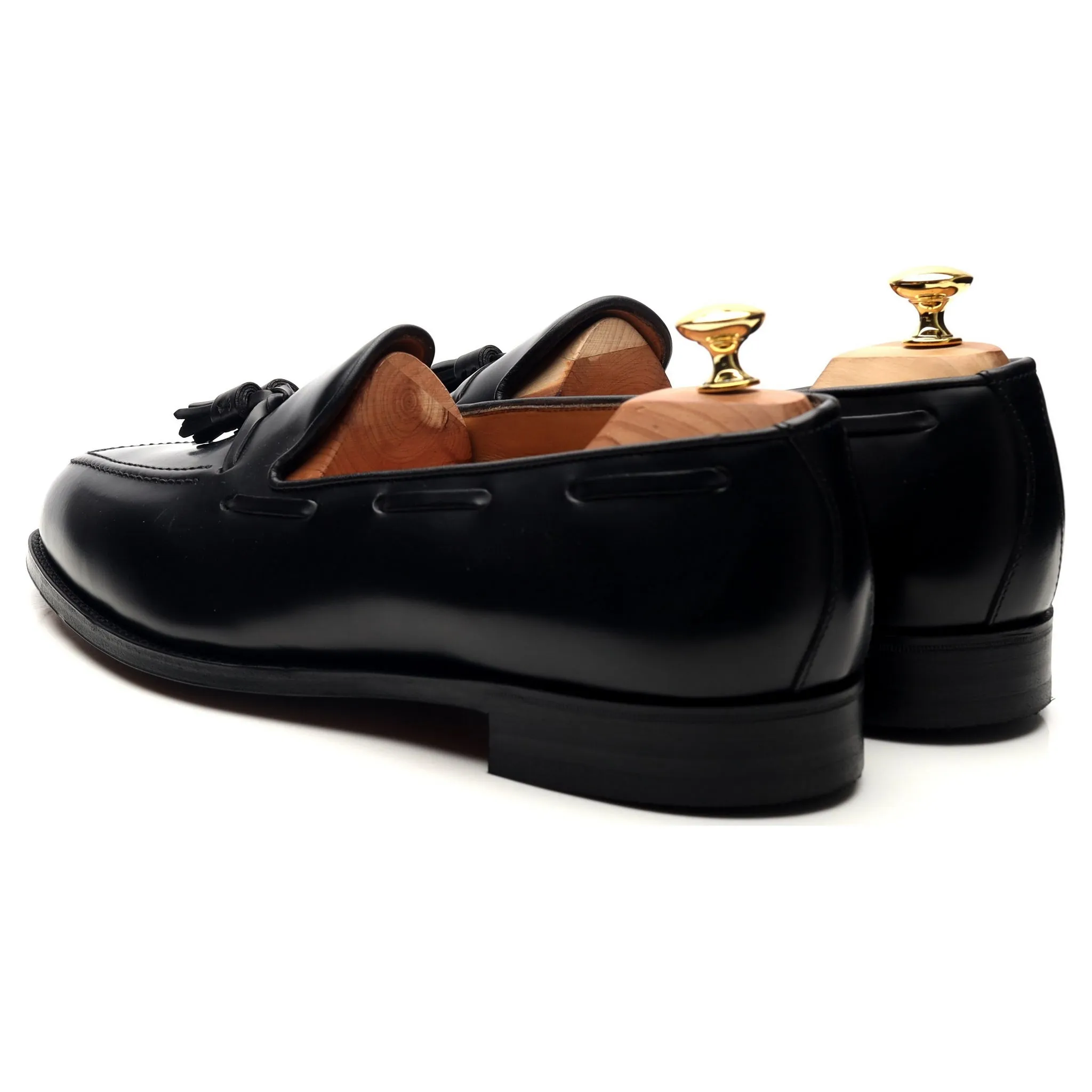 'Windsor' Black Leather Tassel Loafers UK 11 EX