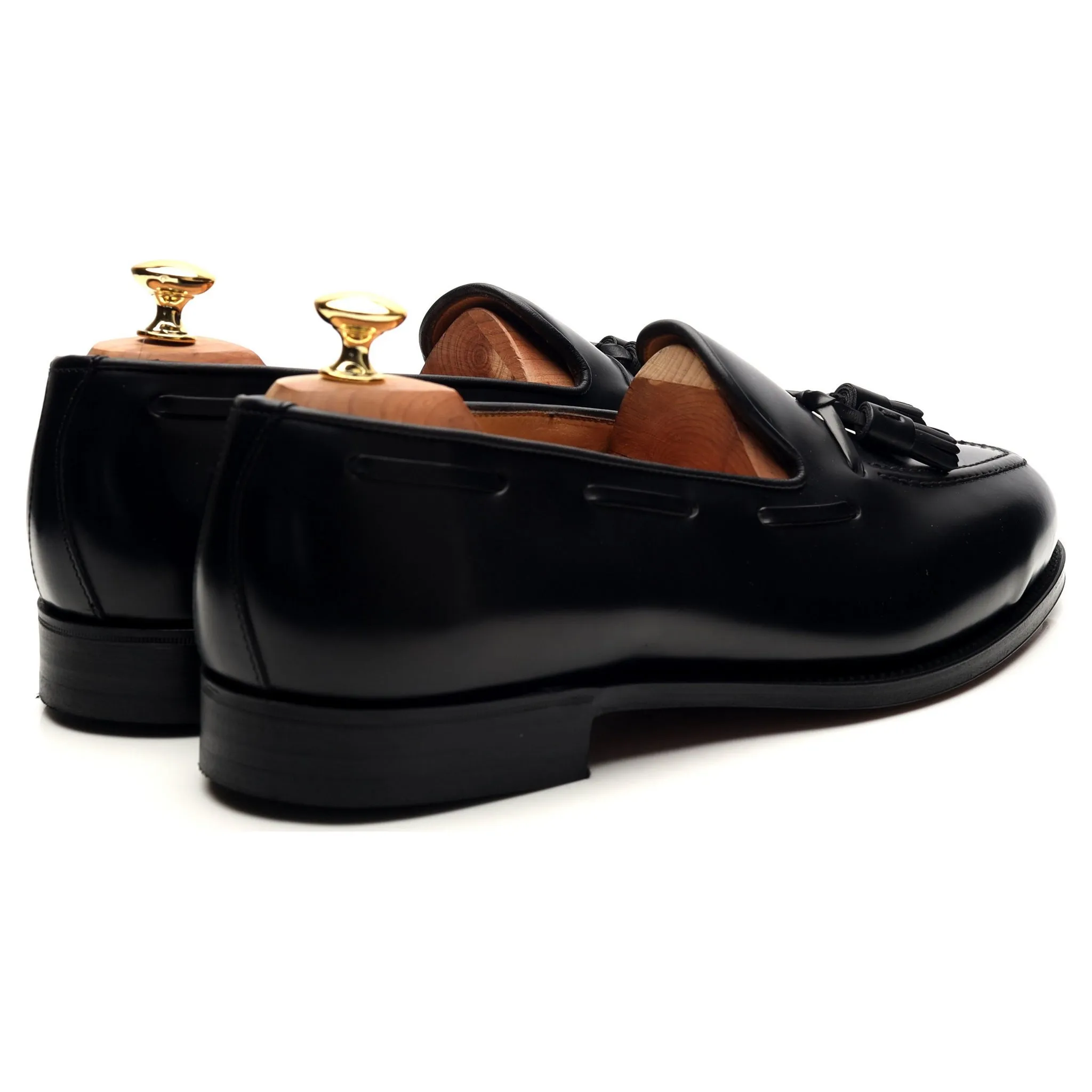 'Windsor' Black Leather Tassel Loafers UK 11 EX