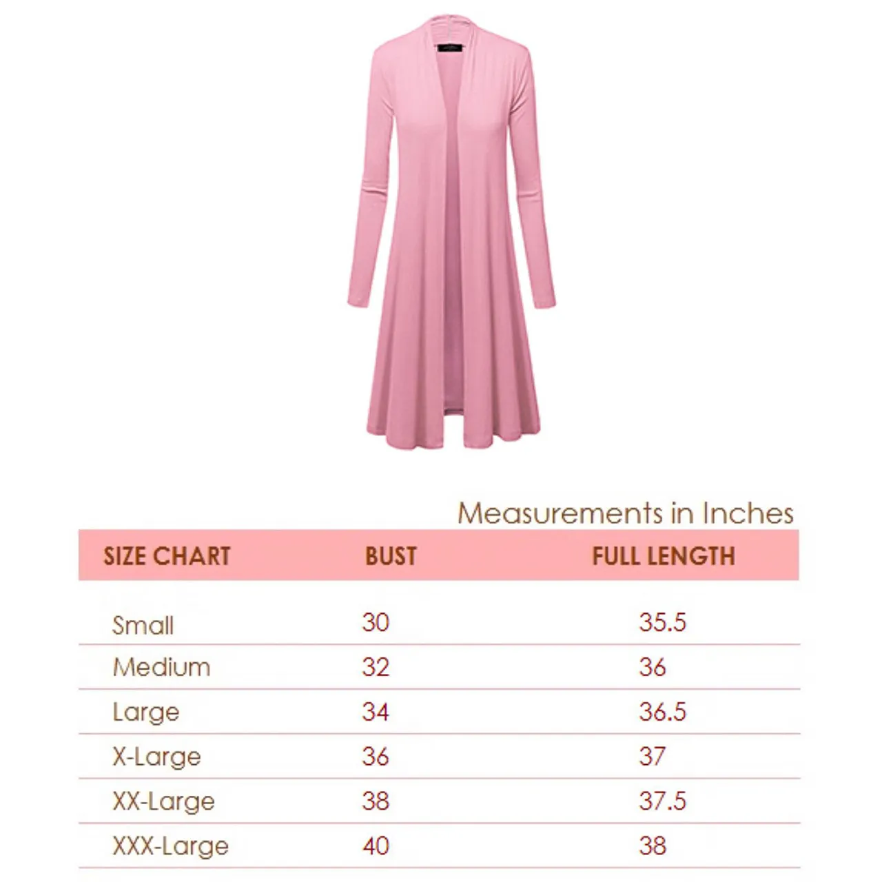 Women's Long Sleeve Open Front Long Cardigan