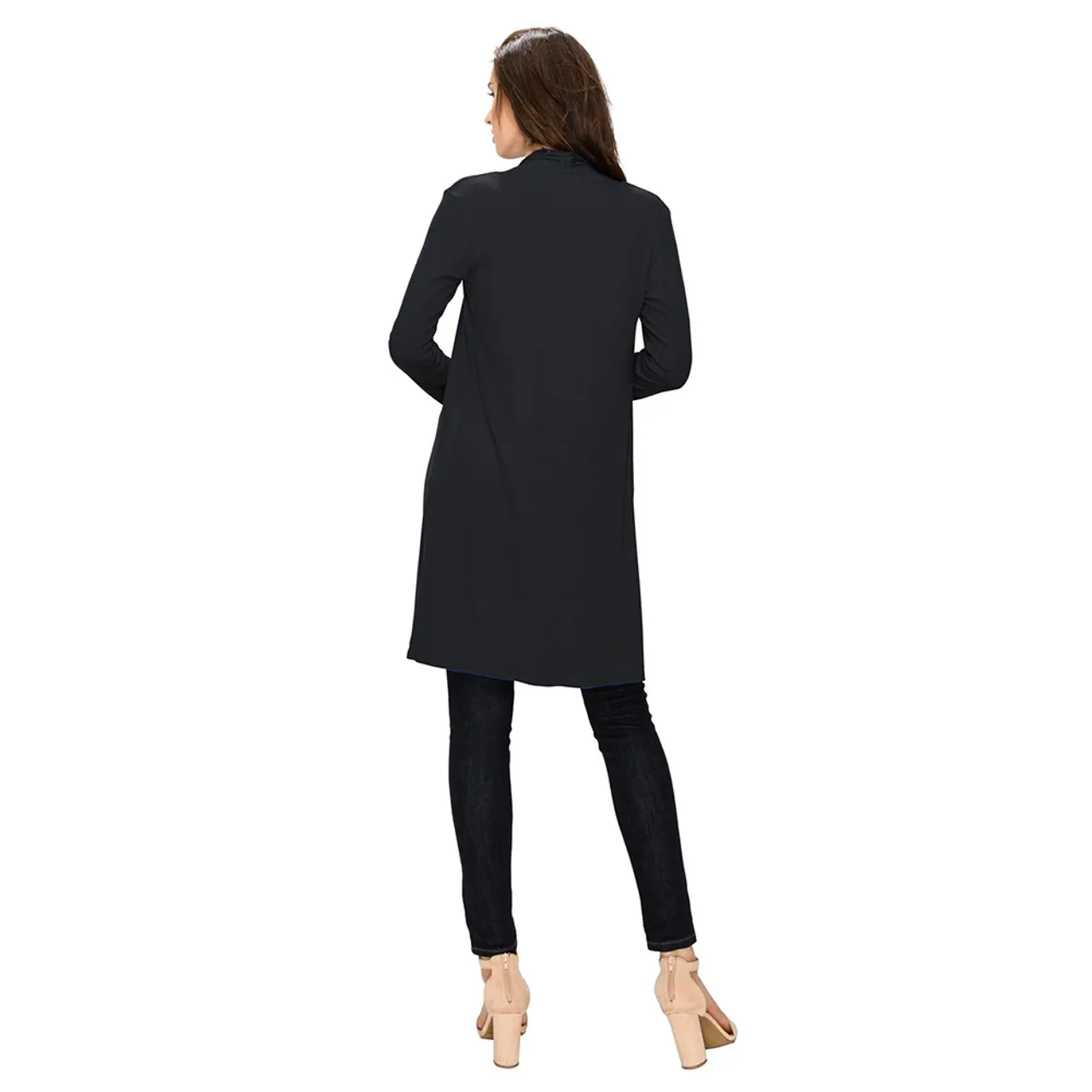 Women's Long Sleeve Open Front Long Cardigan