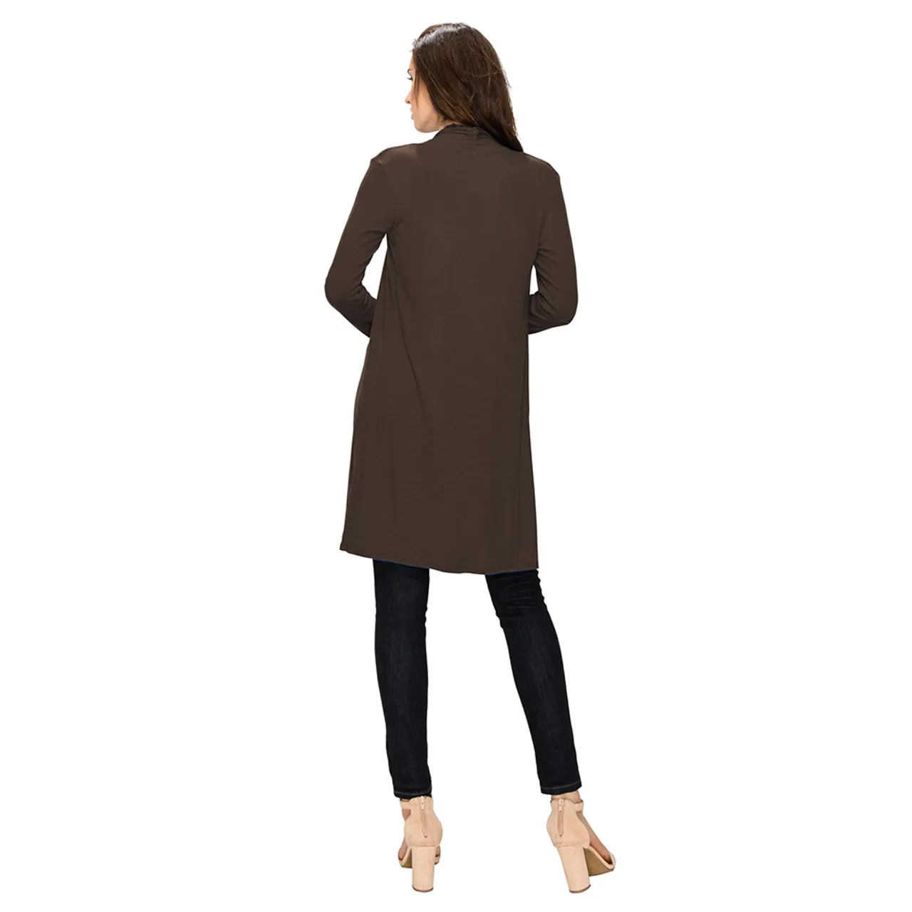 Women's Long Sleeve Open Front Long Cardigan