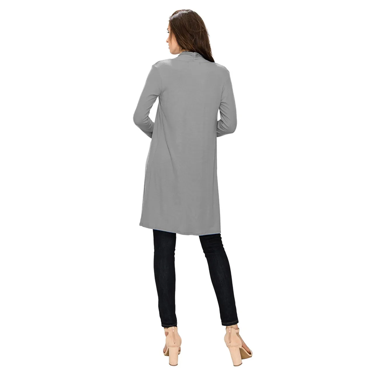 Women's Long Sleeve Open Front Long Cardigan