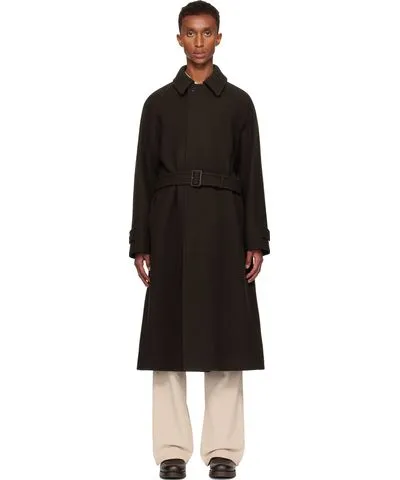 YLÈVE Brown Wool Melton Coat